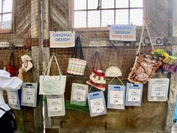 Eight handbags were auctioned to benefit Project Graduation this year. ISABELLE CURTIS/Boothbay Register