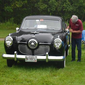 Some last-minute maintenance on a 1951 Studebaker. FRITZ FREUDENBERGER/Boothbay Register