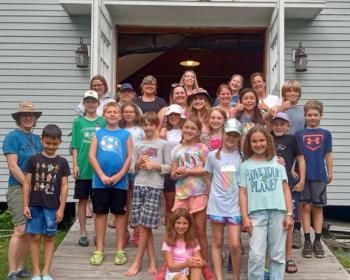 Some of the campers in front of the Education Center. Courtesy photo
