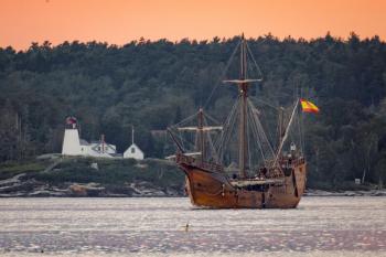 Nao Trinidad leaves the harbor on Sunday, Aug. 27. Mike Leonard photo