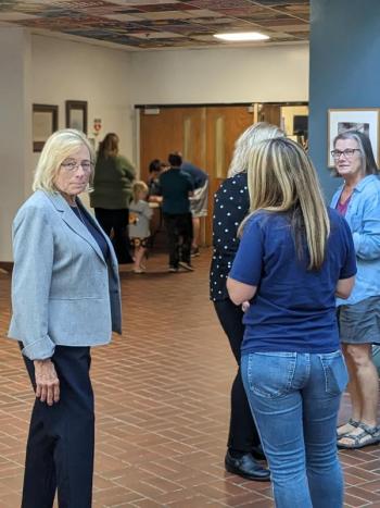 Gov. Janet Mills visits Set for Success at BRES Aug. 31. CANDI JONETH/Boothbay Register