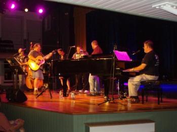 Local musicians joined Piano Man Danny Beal for many of his Good Time Hour and a Half shows. File photo