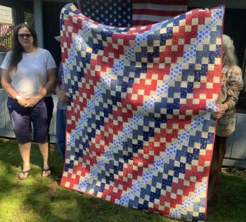 Veteran Robin Ford received a “Quilt of Appreciation” Sept. 17 for her service in the U.S. Marine Corps from 1993 to 1997. BILL PEARSON/Boothbay Register