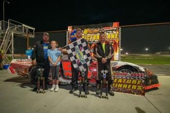 Super Street Race #2 VL, from left: Kenny Harrison, Jr. Official Nya Clossey, Noah Haggett and Bubba Pelton. Courtesy of Steve Girard/SGirardPhotography