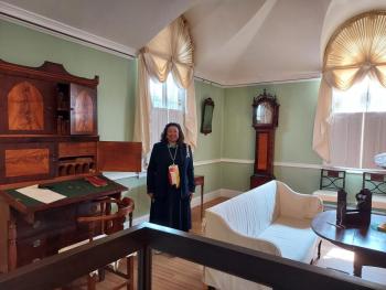 Maine State Curator, Audrey Miller, in the Maine Room at DAR Museum Washington, D.C. Courtesy photo