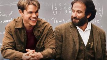 Matt Damon and Robin Williams in a scene from “Good Will Hunting.” The Oscar-winning original screenplay written by Damon and Ben Affleck. See it at Harbor Theater Nov. 29 and 30. Courtesy of the venue