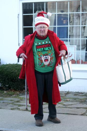 Howard Wright sporting the latest in “haughty” couture last year. File photo