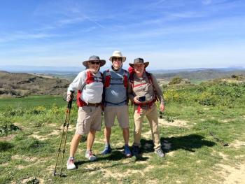 Three pilgrims on the Camino de Santiago, aka The Way of St. James. Courtesy of Mark Spencer