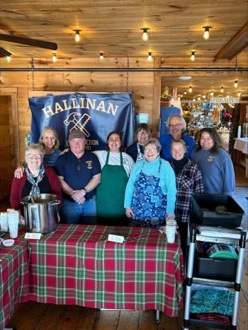 The Monday, Nov. 20 Community Lunch crew. From left, Kris Ward, Nancy Van Dyke, Richard Hallinan, Lisa Hallinan, Betty Jeanne Maddocks, Tancy Mitchell, Jackie Dunn-Helinski, Bobby Boyd, Paula Reny Warford Jen Mitchell photo