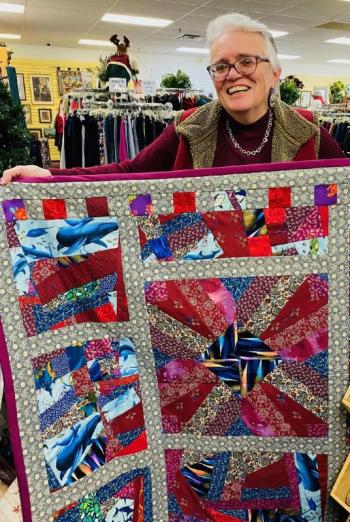 20 lap-sized quilts to the Infusion Center at Miles Campus - Ann Hedgcock - Sewing Group quilter. Courtesy photo