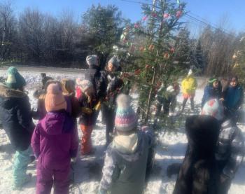 Organizers presented 10 awards this year to participants in the annual Charlie Brown Christmas Tree Decorating competition. Michelle Fortin’s third grade class won Best Overall. BILL PEARSON/Boothbay Register