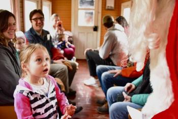 Meeting Santa on the train. Bob Crink photo