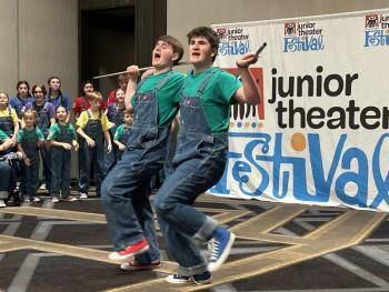 Spencer Pottle and Trey Tibbetts led the team as Jesus and Judas. Pictured they are performing All For the Best!