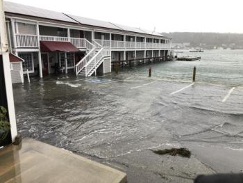 Parking lot and lounge entrance of Tugboat. Courtesy of Bonnie Stover