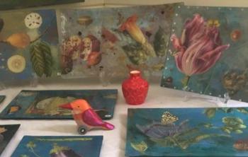 Decoupage glass plates - Diana Kerr/ Kerr+Jones Fine Art Diana Kerr/Kerr+Jones Fine Art