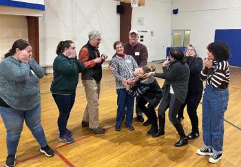 One of the “Awkward Family Photos” Icebreakers. Courtesy of BRYMCA