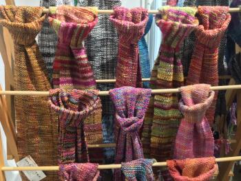 Silk, linen and wool scarves by Jill Butke of Butke Studio. Jill Butke/Butke Studio