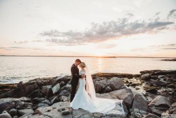 Memories of a sunset wedding at Newagen Seaside Inn will last a lifetime. Irynas Photography photo