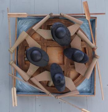 One of André Benoit’s bird’s eye view assemblages. Courtesy of Southport Memorial Library André Benoit