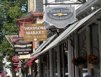 Shops along Townsend Avenue, Boothbay Harbor. File photo