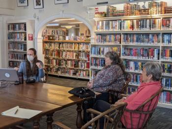 Tech Talk ‘Demystifying AI’ attendees explored generative AIs like ChatGPT, Grammarly and Adobe’s Generative Fill. CANDI JONETH/Boothbay Register