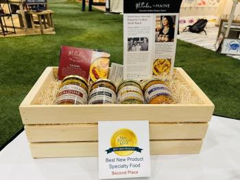 A display of Mumbai to MAINE, LLC’s sauces. Courtesy of Cherie Scott