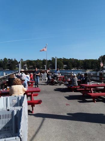 Robinson's Wharf on Southport Island has expansive decks overlooking the water. JANE CARPENTER/Boothbay Register