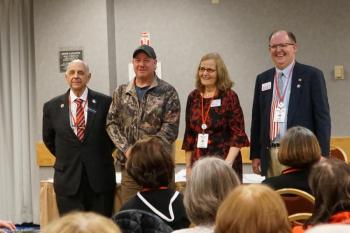 Pictured from left are Ed Polewarczyk, Maine House Rep (H.D. 47), Abden Simmons, Maine House Rep (H.D. 45), Mary Lou Daxland, Candidate Maine House District 46, and J. W. (Bill) Hunt, Candidate Maine House District 48 at the Lincoln County Caucus. Courtesy photo