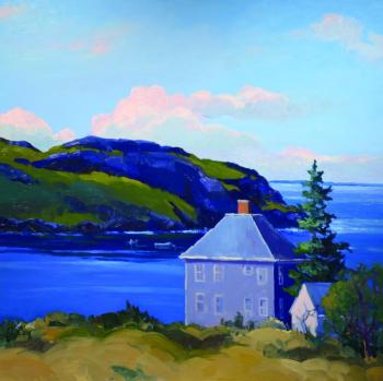 Keith Oehmig, "Island Sentinel," oil on board, 36" x 36." Courtesy of Wiscasset Bay Gallery Keith Oehmig