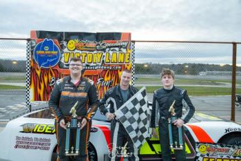 Pro Stock Victory Lane, from left: Max Cookson, Nick Hinkley and Dan McKeage Jr. Jasen Dickey Photography