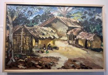 Anne Eisner: “African Village with Two Figures” at Gleason Fine Art.