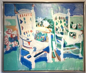 Dorothy Eisner - “Lawn Chairs” at Gleason Fine Art.