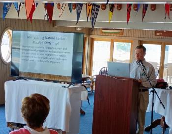 John Fromer, the program director at Merryspring Nature Center in Camden, was the guest speaker at the Boothbay Region Garden Club’s annual meeting and luncheon. Courtesy of David Applegate