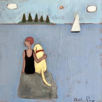 “A Quiet Sail” - acrylic on panel - by Gail Page on exhibit, among others, at Kerr+Jones Gallery. Courtesy of the gallery Gail Page