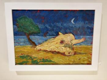 “Skull & Sea” - Ivano Balluchi “The Etruscan Kingdom,” tempera on panel at Gold/Smith Gallery.
Ivano Balluchi
