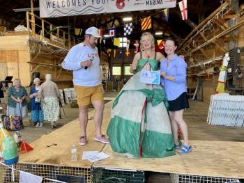 Bethany Field and her model, Kristian Vermeulen, win Judge’s first-runner up. ISABELLE CURTIS/Boothbay Register