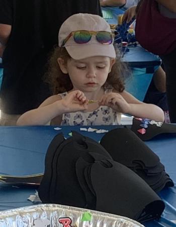 Kids spent three hours June 25 creating special crafts at Whale Park on day three of Windjammer Days. BILL PEARSON/Boothbay Register