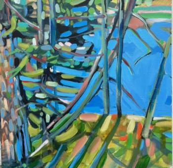 “Seal Cove Woods 2” - acrylic on canvas by Susan Bartlett Rice. Courtesy of Kerr+Jones Gallery Susan Bartlett Rice