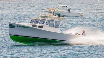 The Fastest Working Lobster Boat, Maria’s Nightmare, with Jeremy Beal at 58.8mph. Mike Leonard photo