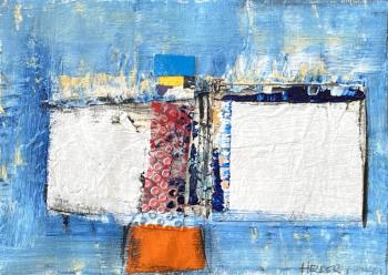 “Watusi” - 6” x 6” - mixed media on panel, 2024, Jaap Eduard Helder. Jaap Eduard Helder