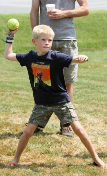 Dunk tank pitcher. STEVE EDWARDS/Boothbay Register