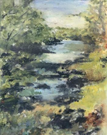 “Lobster Cove Marsh II” by Leigh Pumilia in BRAF’s July Members’ Show. Courtesy of the venue Leigh Pumilia