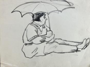 Drawing by Peggy Bacon (1895-1987), untitled. On exhibit at The Gallery at Trifles beginning July 25. Courtesy of Ben Rawlingson Plant Peggy Bacon
