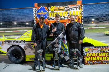 Street Stock top 3, from left: Scott Eck, Dan Mckeage Jr. and Zach Emerson. Jasen Dickey Photography