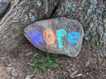 CANDI JONETH/Boothbay Register Word on rock