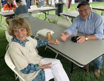 Veteran Al Sirois and wife Shirley, of Edgecomb, attend the annual V.E.T.S. Inc. barbecue fundraiser Aug. 17 in Boothbay. BILL PEARSON/Boothbay Register