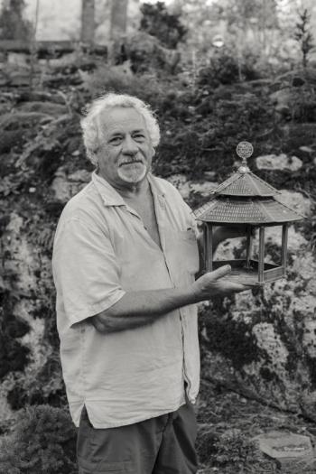 Keith Plummer of Damariscotta, who dedicates much of his work as an artist to his nephew who died of an overdose, will take part in several 19 Towns, 19 Stories events. Hannah Latham photo, courtesy of Studio B