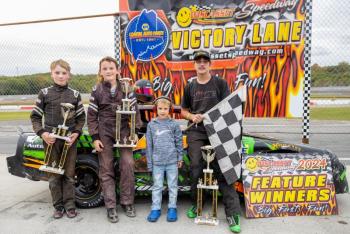 4 Cylinder Pro top 3, from left: Jaxson Moreside, John Ricci, Jr. Official Zeke Turner and Ben Burgess. Jasen Dickey Photography 4 Cylinder Pro top 3, from left: Jaxson Moreside, John Ricci, Jr. Official Zeke Turner and Ben Burgess. Jasen Dickey Photography