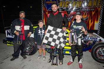 Modified top 3, from left: Chuck Colby Jr. Official Jacoby Newton, Ryan Ripley and Reed Reno. Courtesy of David Montgomery/Mainemonty Media