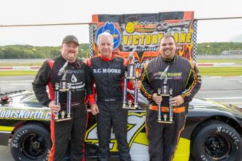 Pro Stock Top 3, from left: Nick Calvert, Kelly Moore and JT Thurlow. Jasen Dickey Photography
